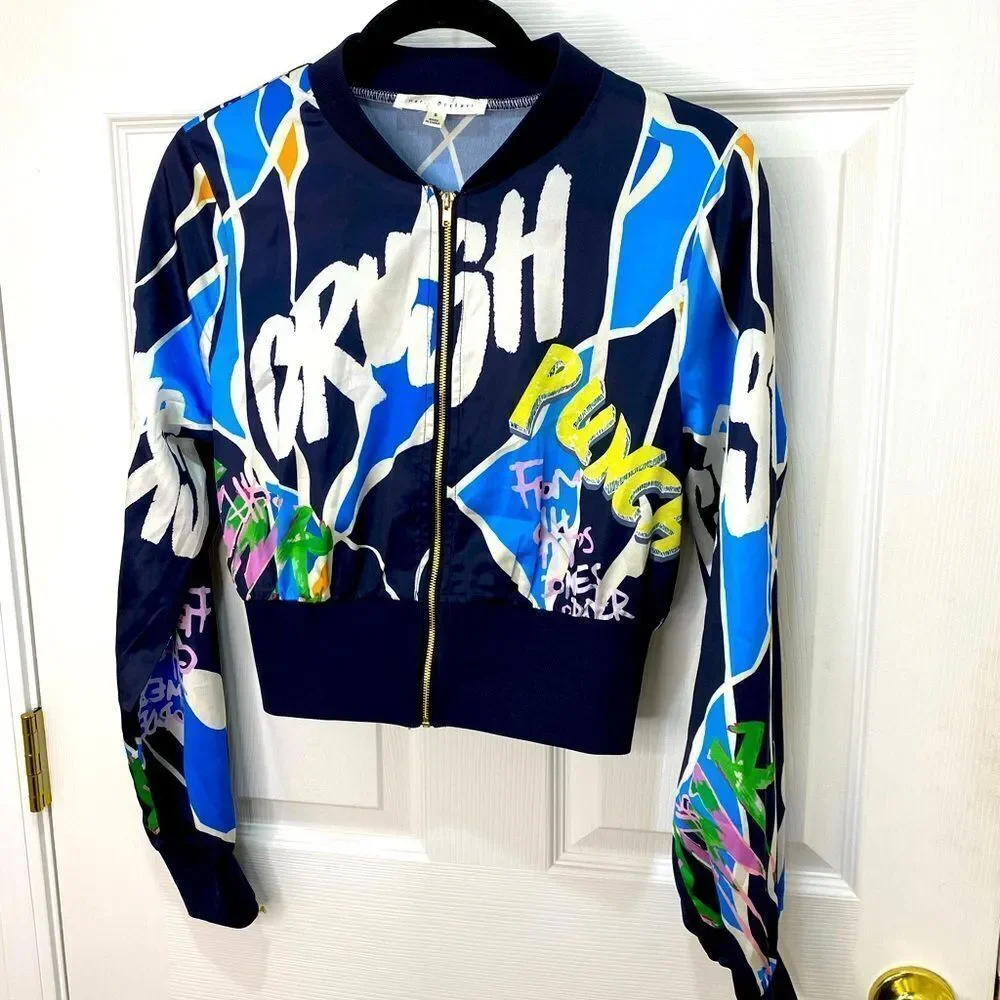 Her.. Bottari zip front long sleeve crop jacket, size small - Picture 1 of 13